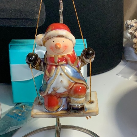 Vintage Porcelain Snowman Ornament - Picture 2 of 3